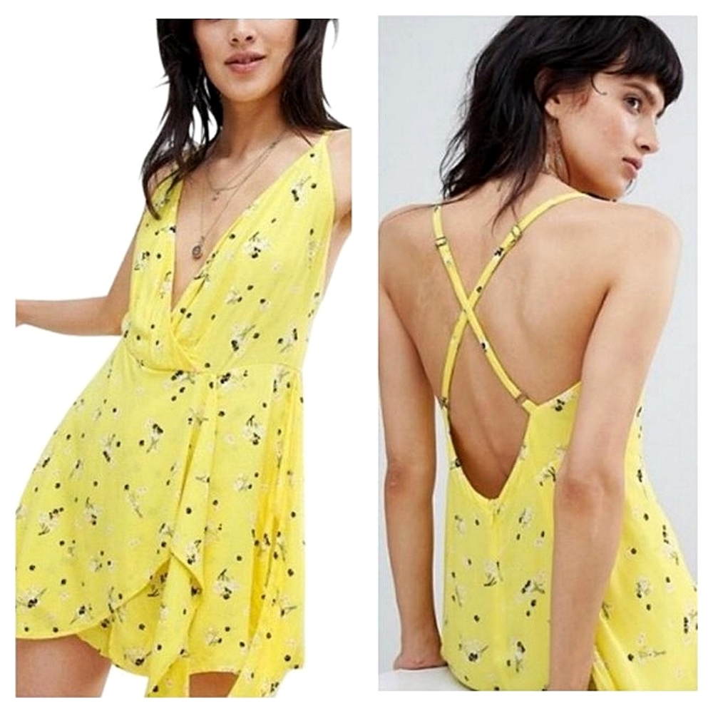 Free People Tango At Night Romper Yellow Size 4